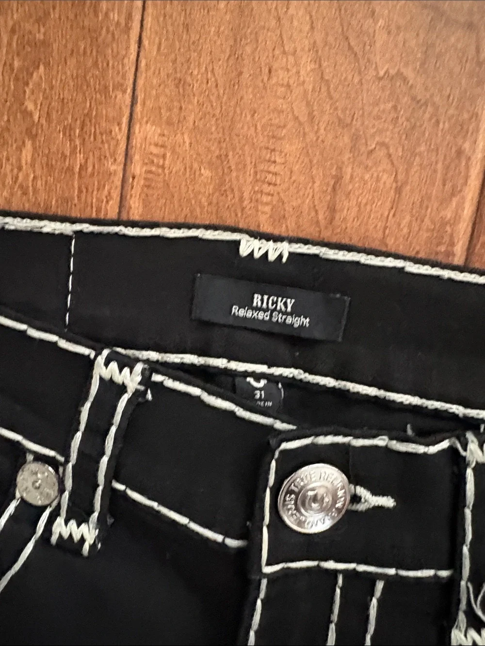RICKY STRAIGHT LEG - TRUE RELIGION PANTS STRIPPED STICHING